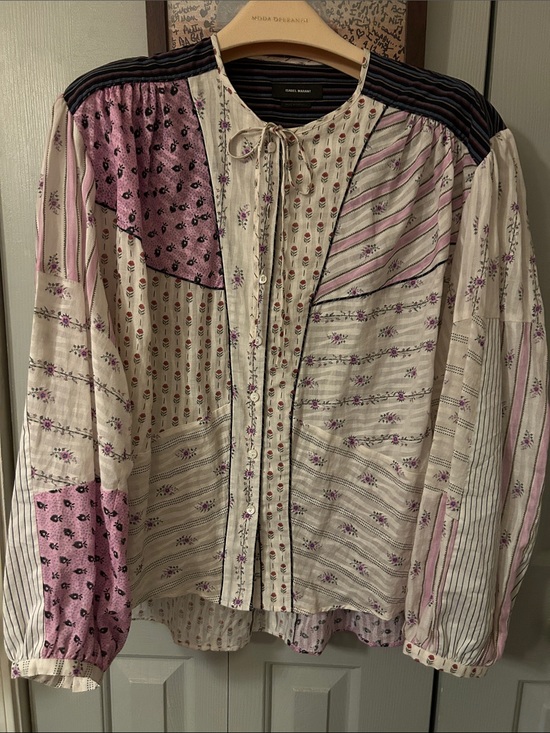 Isabel Marant Tops - Isabel Marant Patchwork Floral Button-Up Top sz 44